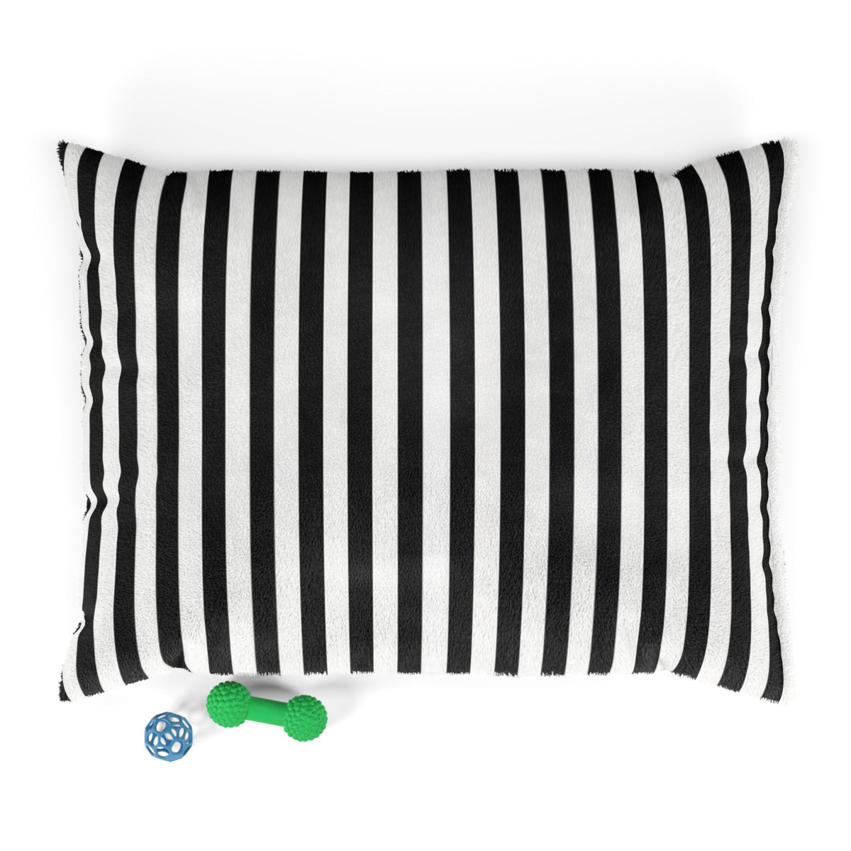 Striped Black & White Pet Bed — Cozy Plush Cushion for Dogs & Cats