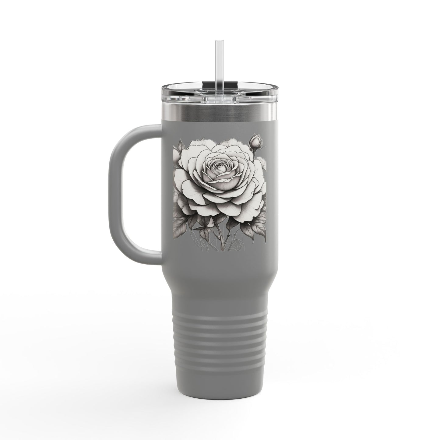 Stylish Insulated Travel Mug with Floral Design, 40oz Coffee Cup, Perfect for Road Trips, Gifts for Her, Eco-Friendly Drinkware