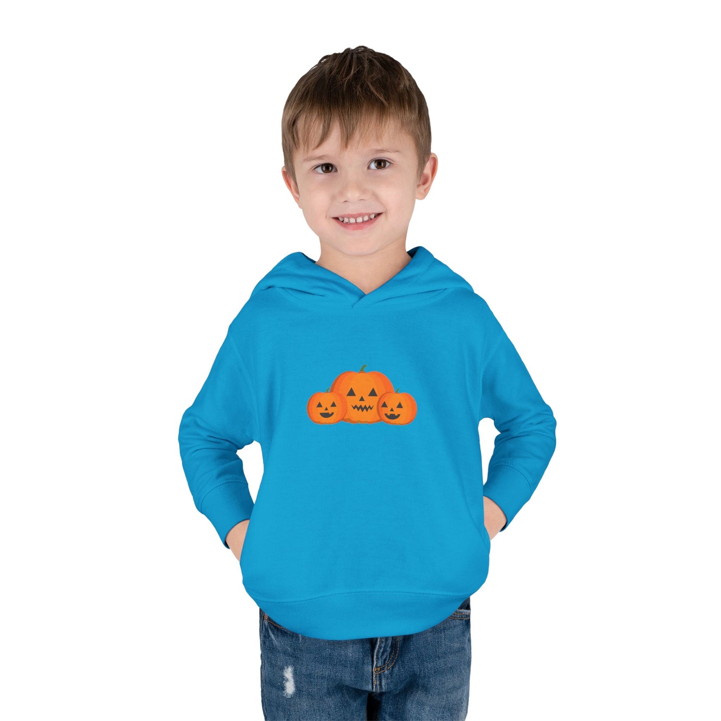Halloween Pumpkin Toddler Hoodie, Cozy Autumn Wear, Kid's Holiday Sweatshirt, Fall Outfit, Trick-or-Treat Apparel