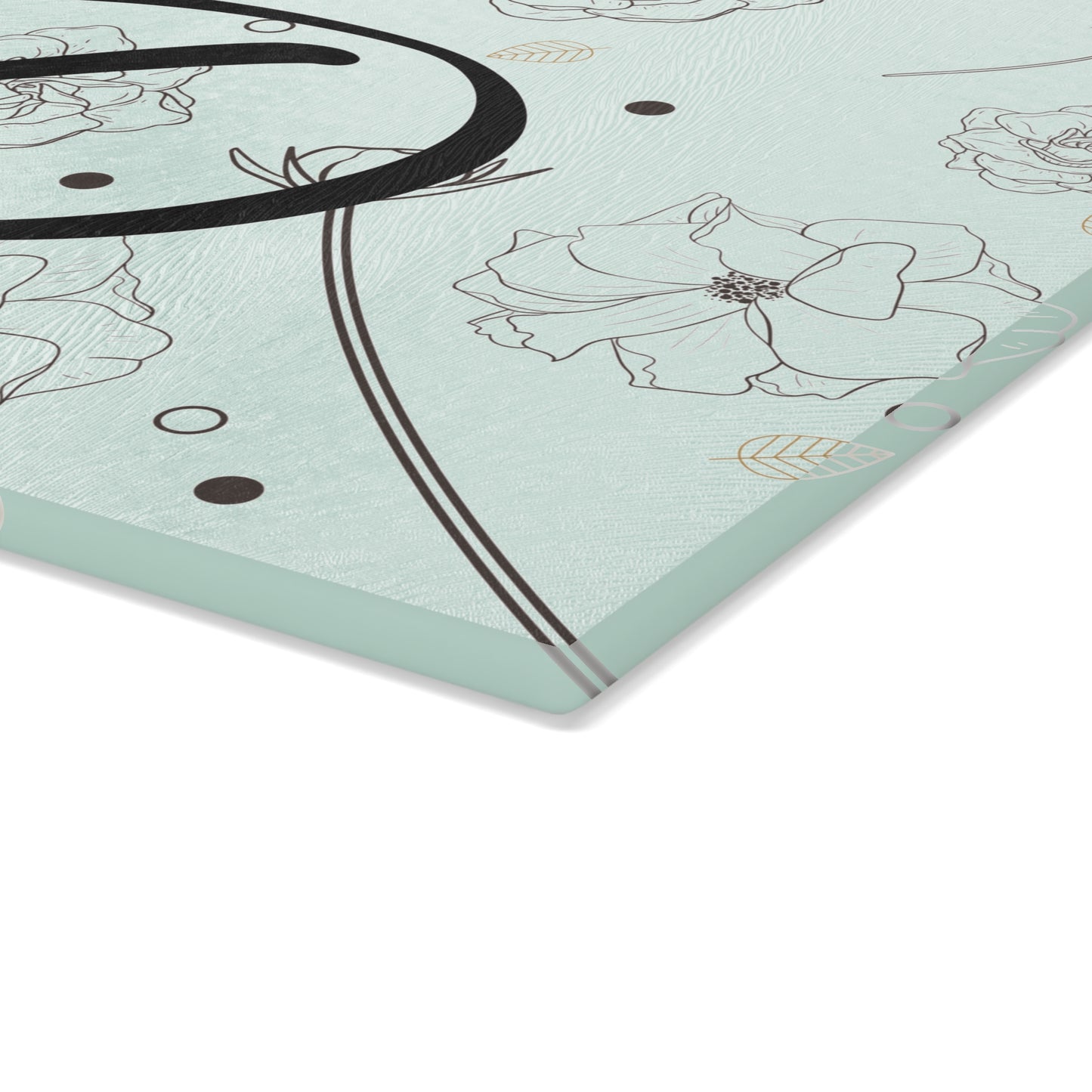 Personalized Floral Glass Cutting Board, Custom Kitchen Decor, Monogrammed Gift, Wedding Gift, Cooking Accessories, Housewarming