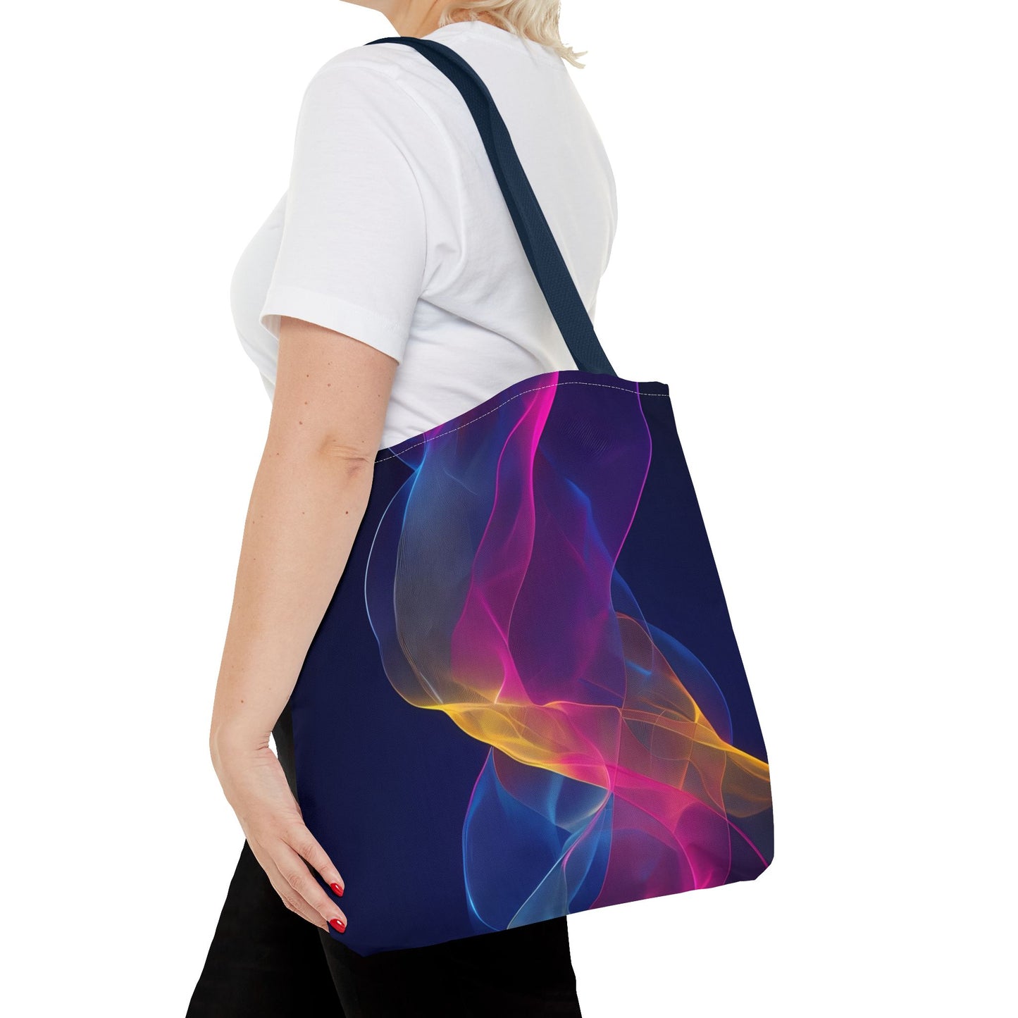 Colorful Abstract Tote Bag, Stylish Shopping Bag, Reusable Groceries Bag