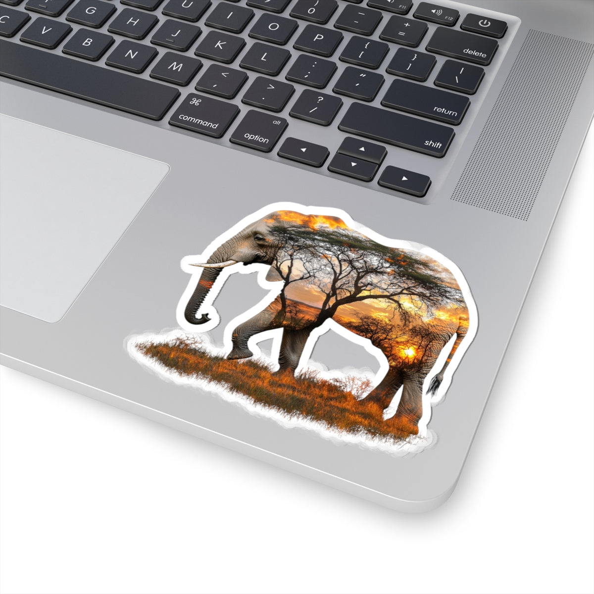 Wildlife Elephant Kiss-Cut Stickers - Nature Lover Decor, Laptop Sticker, Scrapbooking, Gift for Animal Enthusiasts