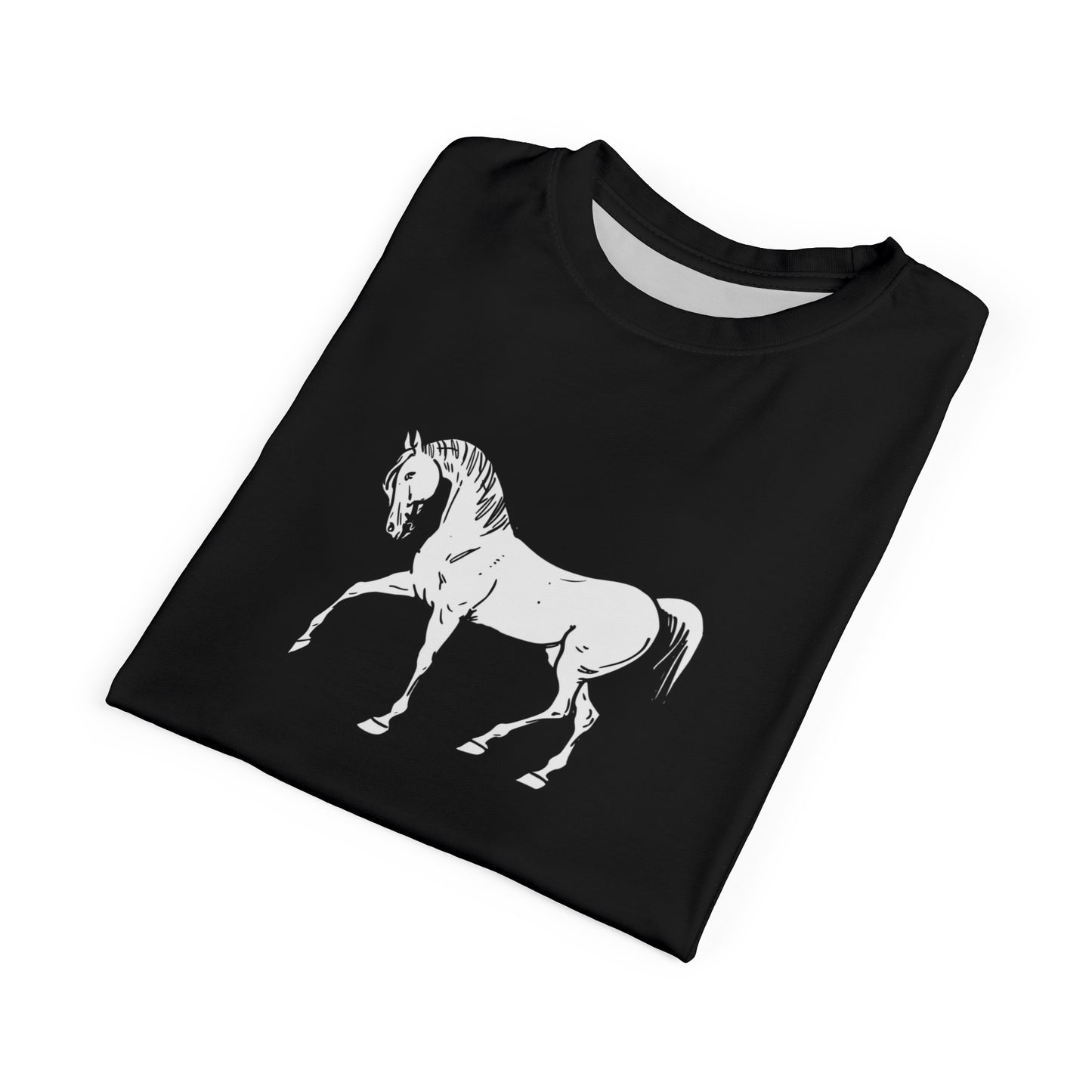 Horse Print Unisex AOP Tee, Unique Horse Lover Gift, Equine Enthusiast Apparel, Perfect for Animal Lovers, Casual Wear, Birthday Gift