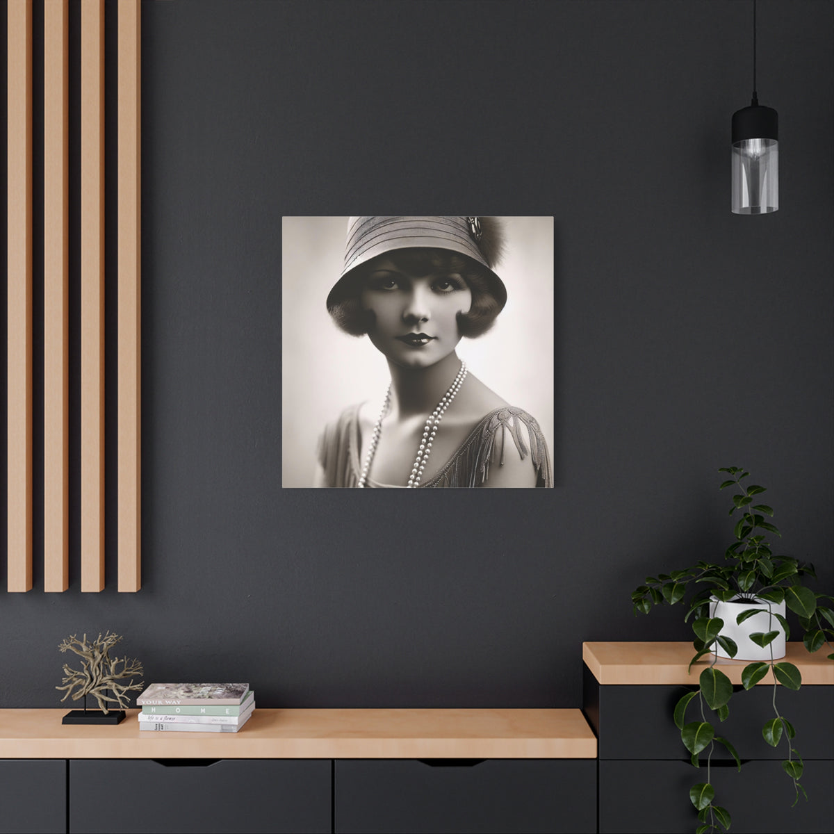 Vintage 1920s Flapper Portrait Canvas