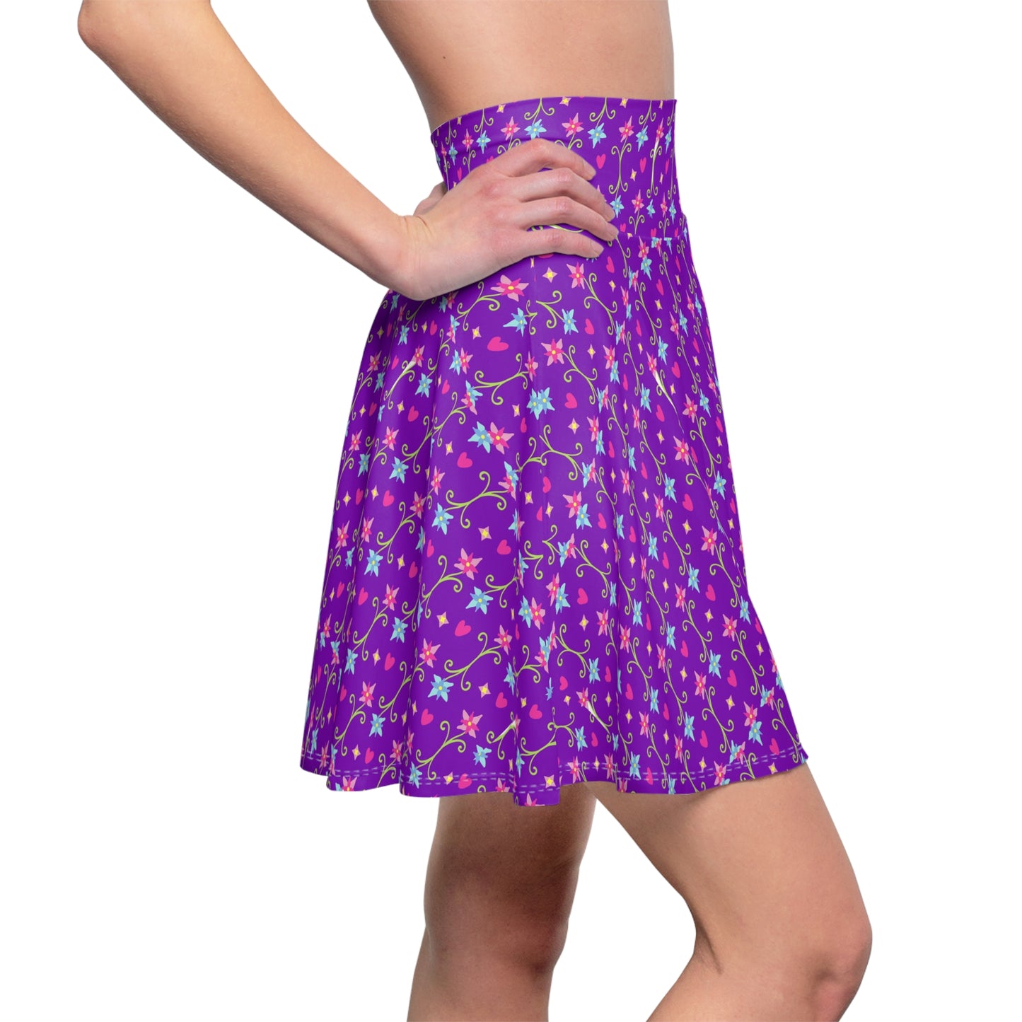 Vibrant Floral Women's Skater Skirt, Everyday Wear, Spring Fashion, Casual Outfits, Dance Apparel, Gift for Her