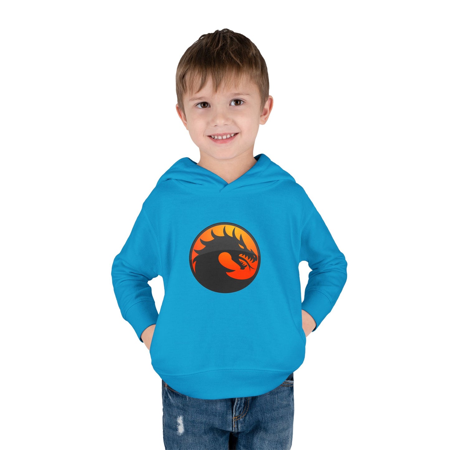 Toddler Fleece Hoodie with Dragon Design, Cozy Kids Pullover, Perfect for Playtime, Birthday Gift, Halloween Costume, Dragon Lover Apparel
