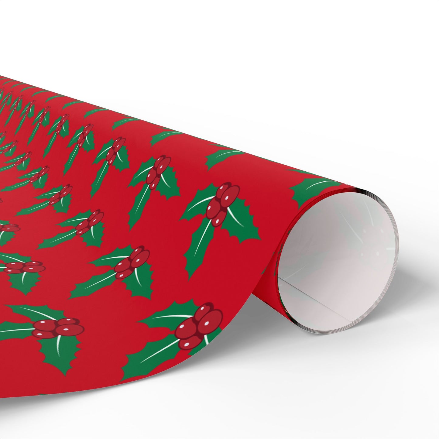 Festive Holiday Wrapping Paper, Green Holly Design for Christmas Gifts, Eco-Friendly Gift Wrap, Party Supplies, Decorative Paper