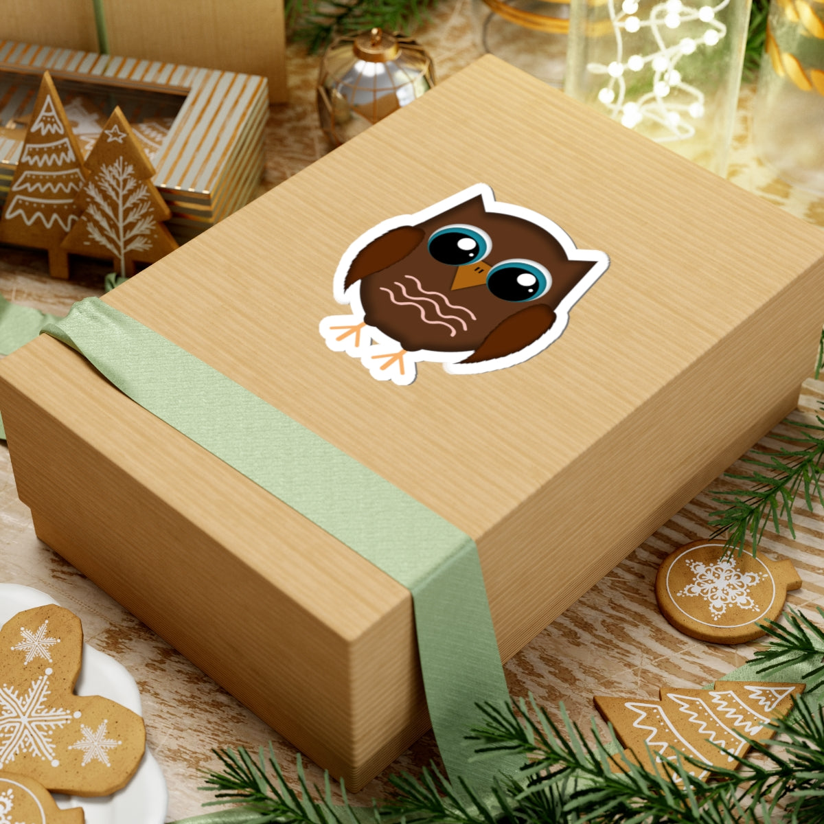 Cute Brown Owl Kiss-Cut Stickers, Fun Laptop Decals, Perfect for School Supplies, DIY Projects, Animal Lovers' Gifts