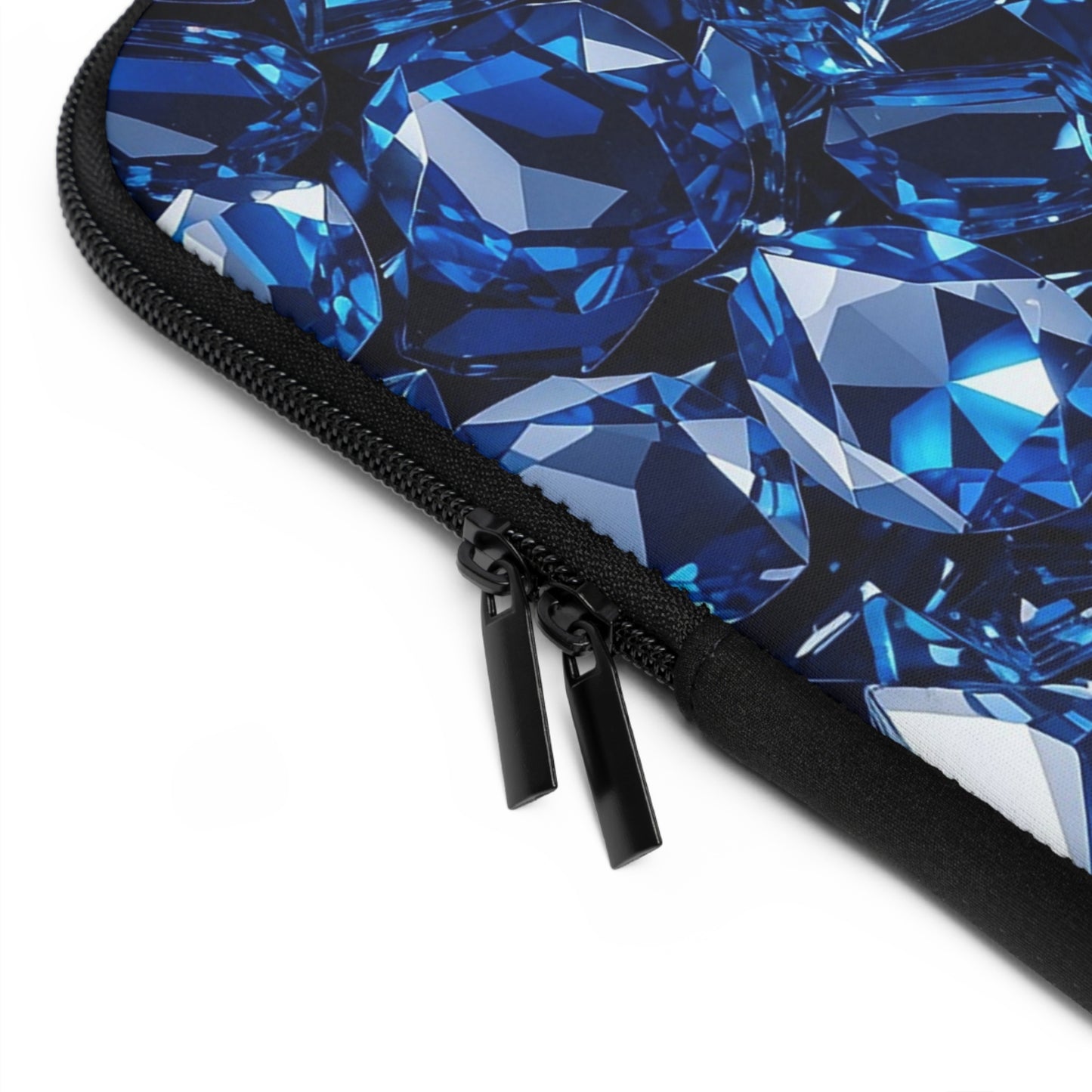 Glamorous Blue Gemstone Laptop Sleeve, Stylish Tech Case, Gemstone Pattern Envelope, Office Accessory, Gift for Her, Unique Laptop Bag