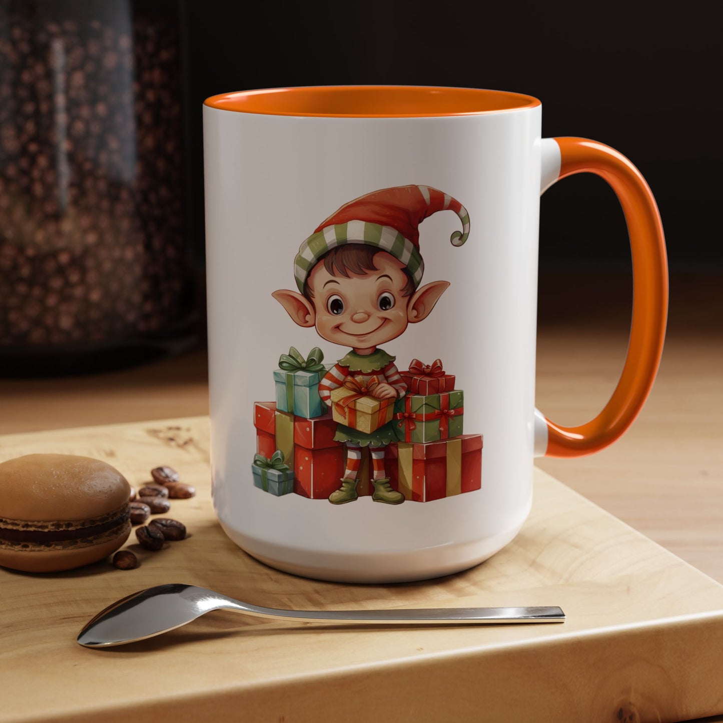 Holiday Elf Coffee Mug - Festive Gift Mug, Christmas Decor, Cute Elf Mug, Coffee Lover Gift, Winter Holiday Drinkware