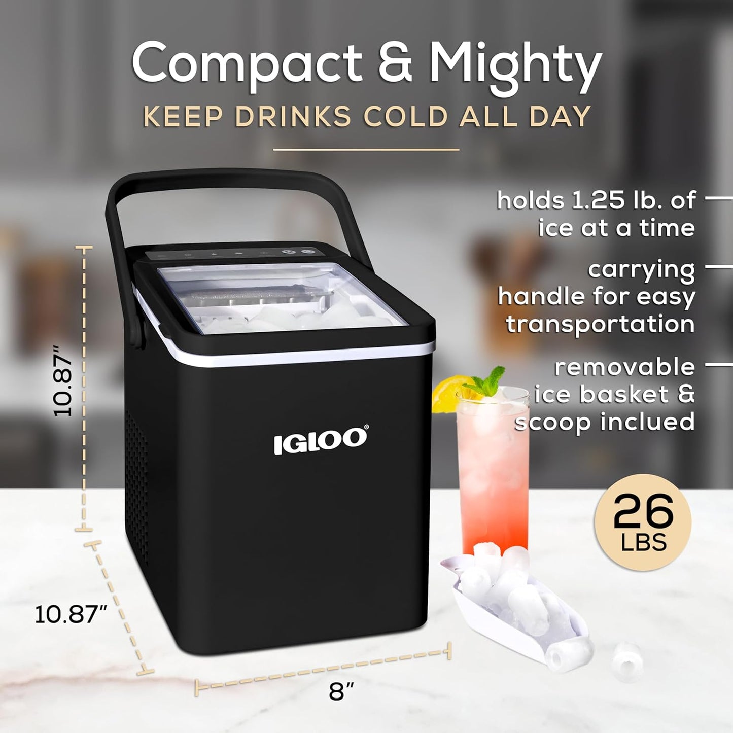 Igloo Premium Self-Cleaning Countertop Ice Maker Machine
