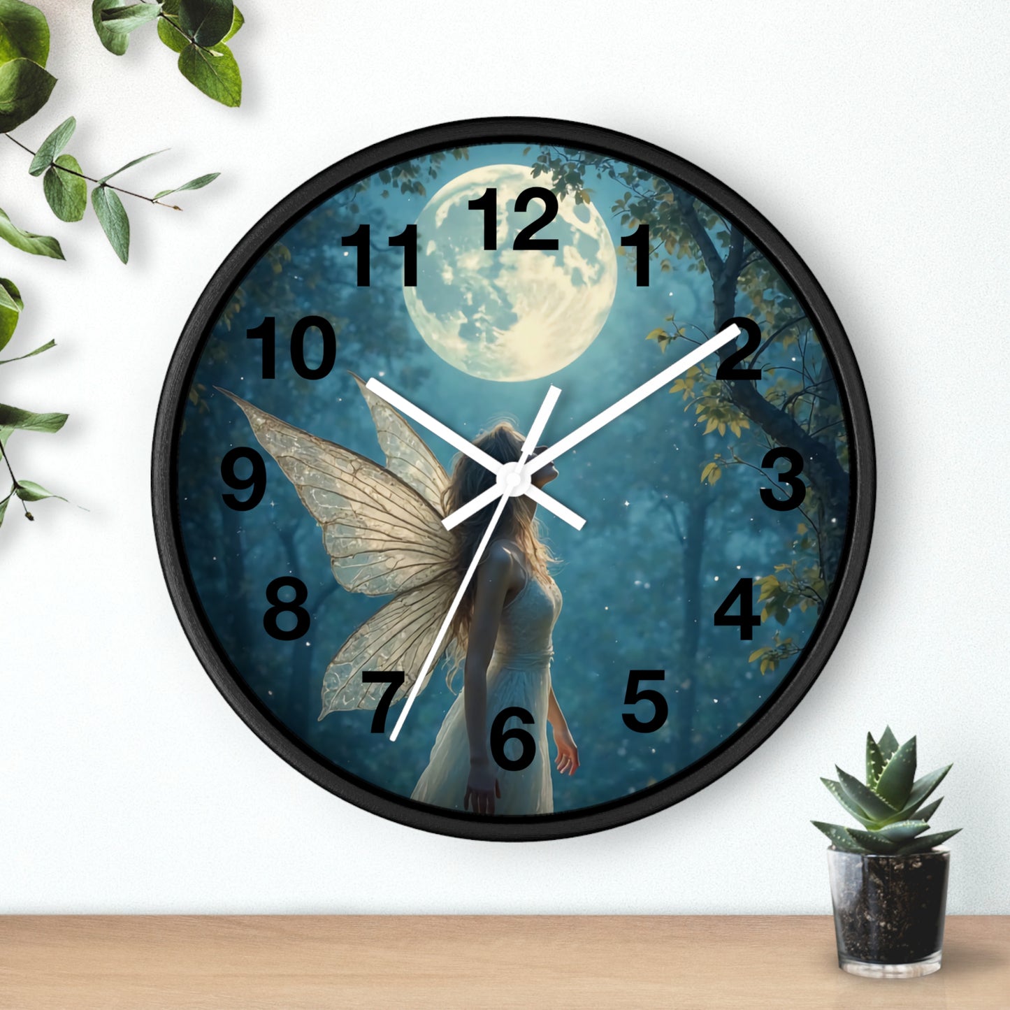 Moonlit Fairy Wall Clock, Enchanting Home Decor, Whimsical Timepiece, Fantasy Decor, Magical Fairy Clock, Gifts for Dreamers