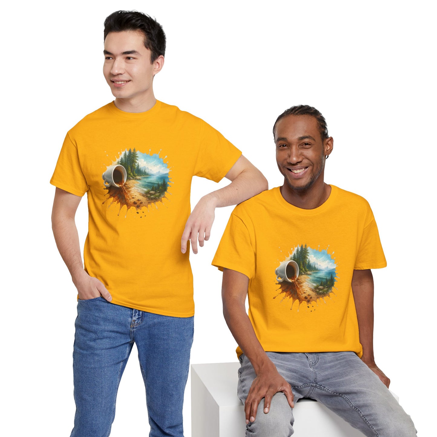 Nature-Inspired Unisex Heavy Cotton Tee, Casual Outfit, Gift for Nature Lovers, Camping Apparel, Outdoor Adventure Shirt