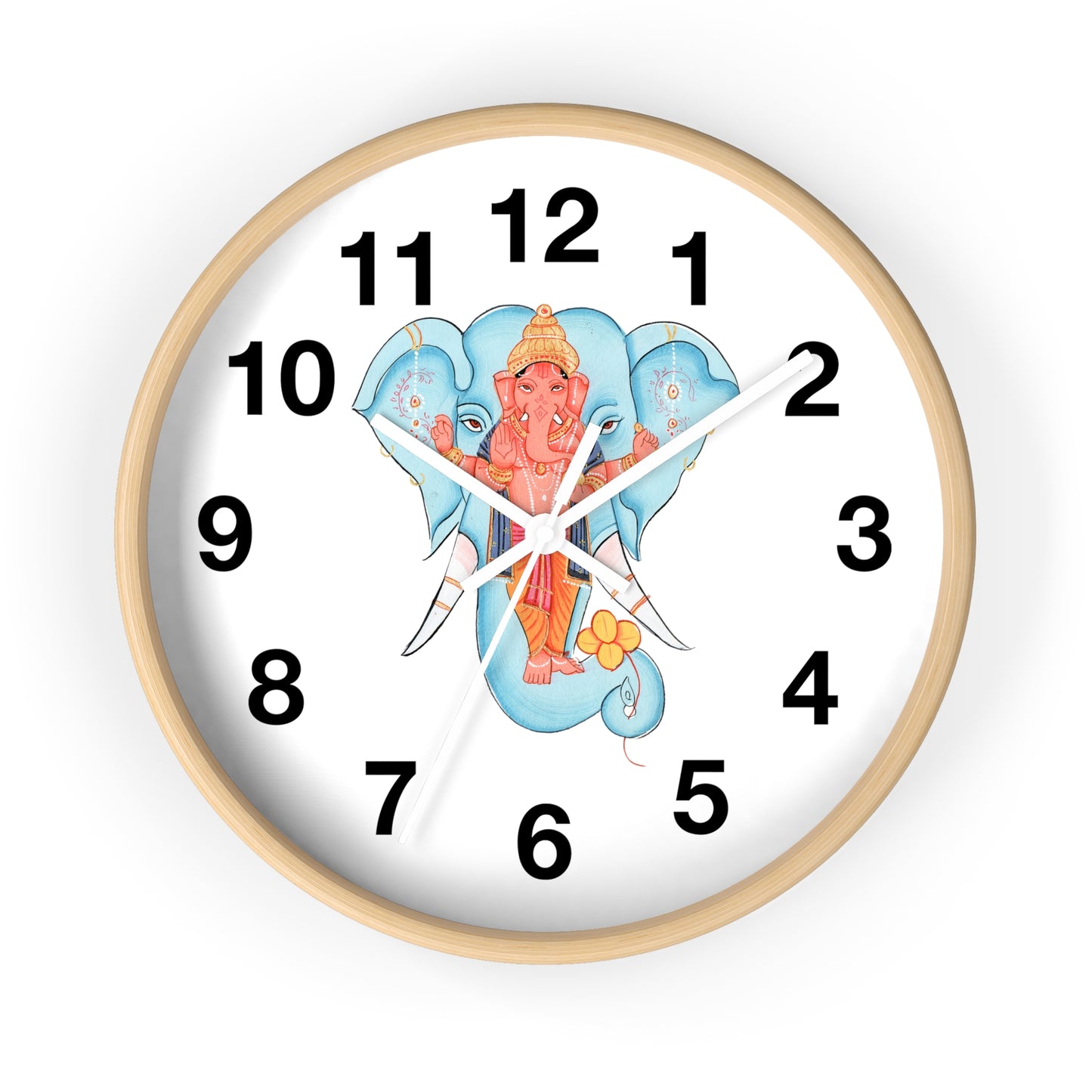 Ganesha Wall Clock, Hindu Home Decor, Spiritual Gift, Boho Wall Art, Timeless Decoration, Unique Timepiece