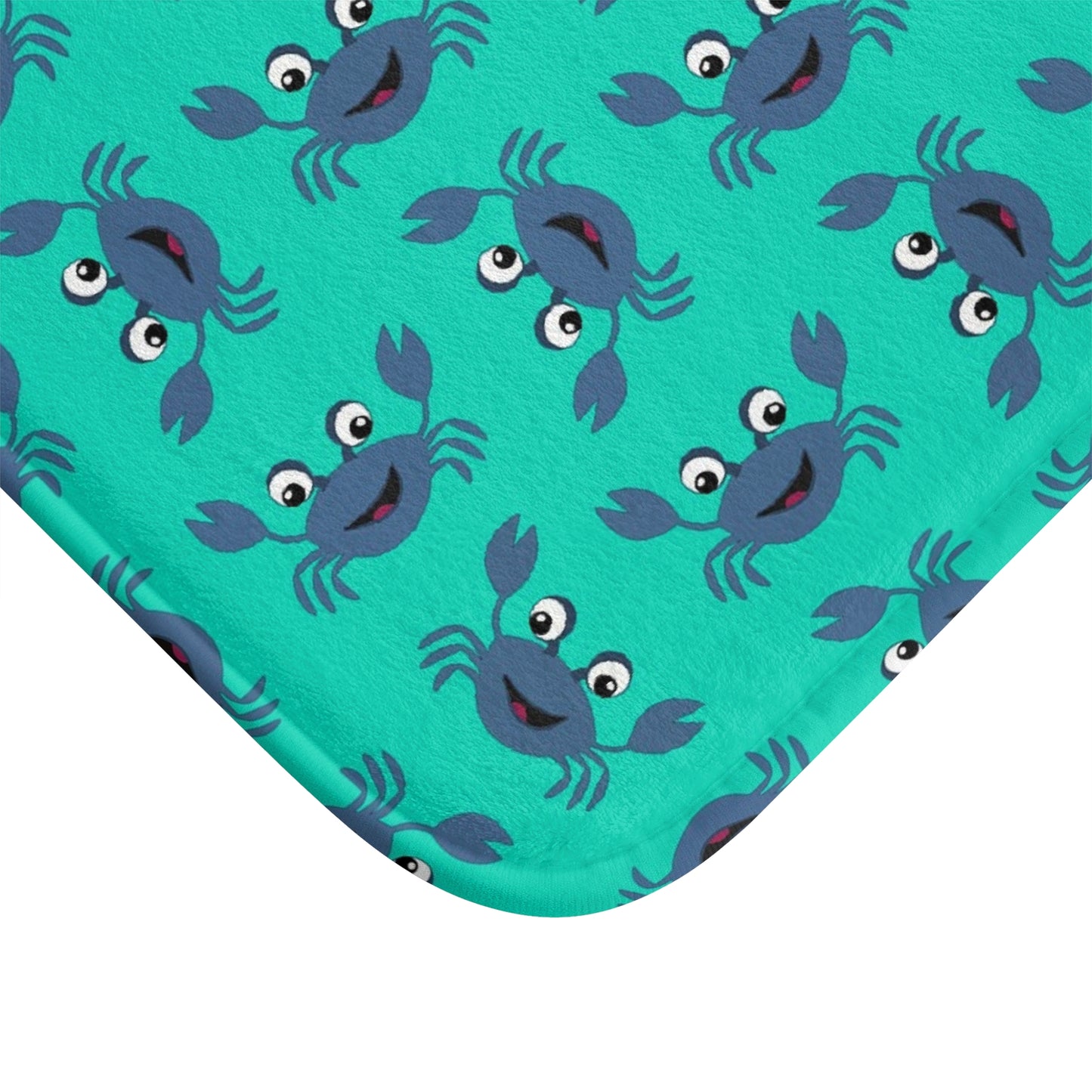 Cute Crab Bath Mat, Coastal Bathroom Decor, Non-Slip Floor Mat, Kids Bathroom Accessory, Summer Beach Theme