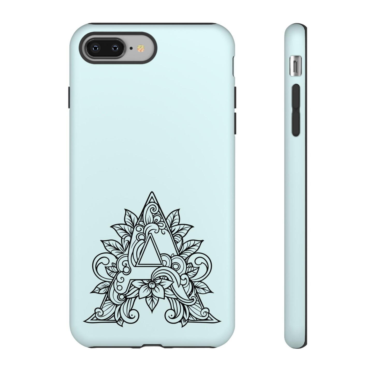 Personalized Tough Phone Case, Floral Monogram Cell Phone Cover, Custom Protective Case, Unique Gift, Birthday, Graduation