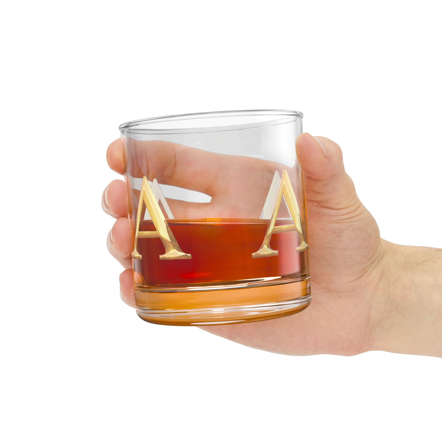 Personalized Monogram Rocks Glass - Elegant Barware Letter A