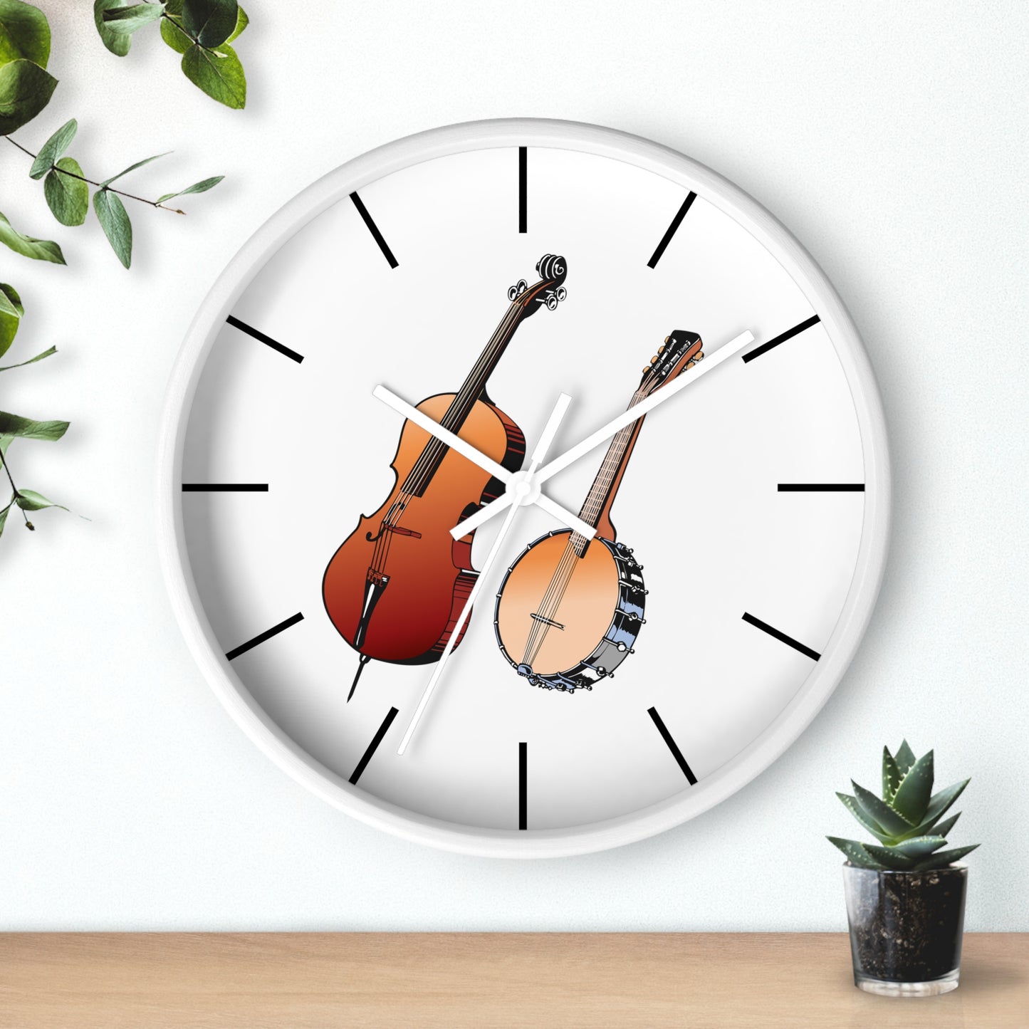Musical Instruments Wall Clock, Rustic Home Decor, Gift for Musicians, Unique Wall Art, Music Lover's Decoration