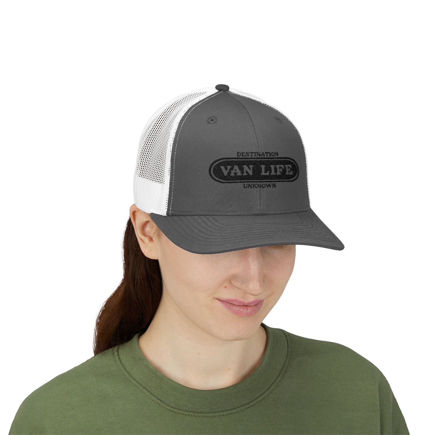 Van Life Snapback Trucker Cap, Adventure Hat, Travel Gift, Bohemian Style Cap, Outdoor Lifestyle Gear, Vacation Ready Accessory