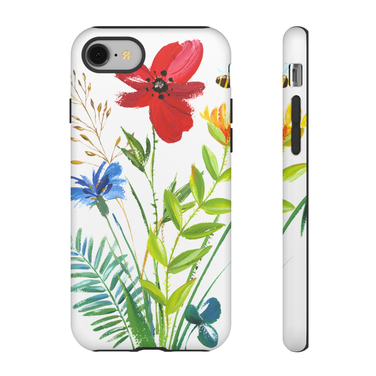Floral Watercolor Tough Phone Case — Wildflower Bouquet Protective Cover