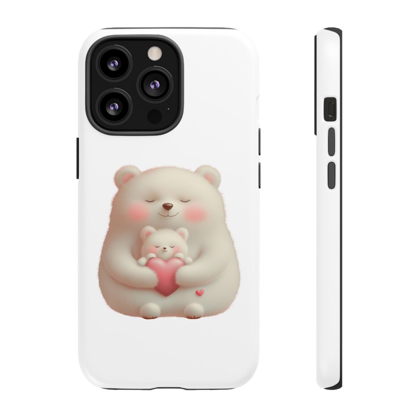 Cute Bear Phone Case, Tough Cases, Animal Lover Gift, Kids Accessories, Mother’s Day, Heartwarming Design