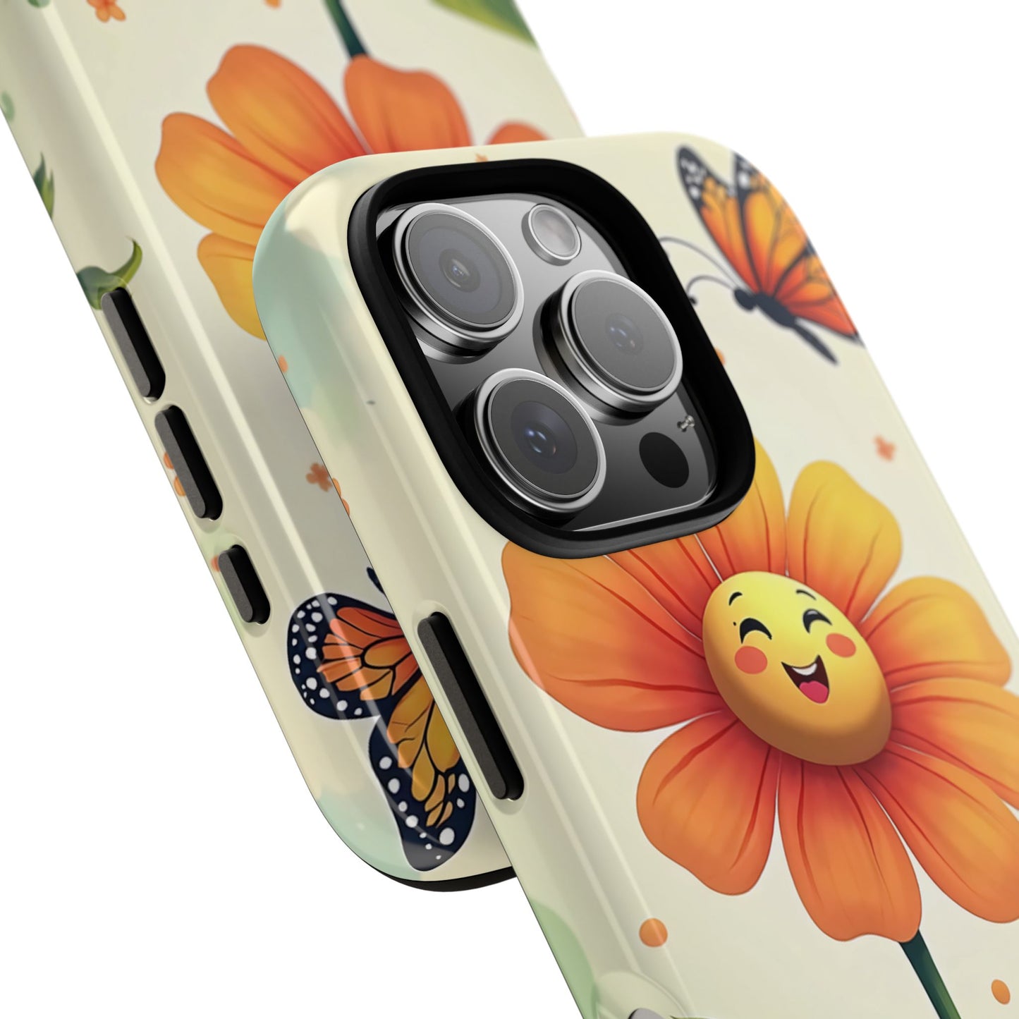 Floral Phone Case with Butterfly Design, Cute Flower Phone Cover for Nature Lovers, Eco-Friendly Gift, Spring Vibes, Birthday Present