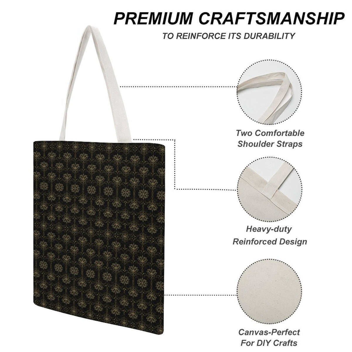 Martin Canvas Tote Handbag with Dual-sided Printing