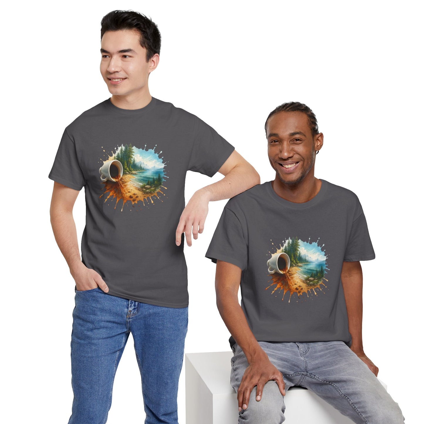 Nature-Inspired Unisex Heavy Cotton Tee, Casual Outfit, Gift for Nature Lovers, Camping Apparel, Outdoor Adventure Shirt