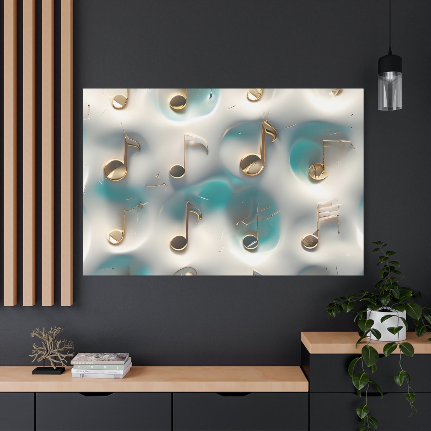 Musical Notes Wall Art Canvas, Elegant Home Decor, Perfect for Musicians, Music Lovers, Gifts for Music Teachers, Unique Art Piece