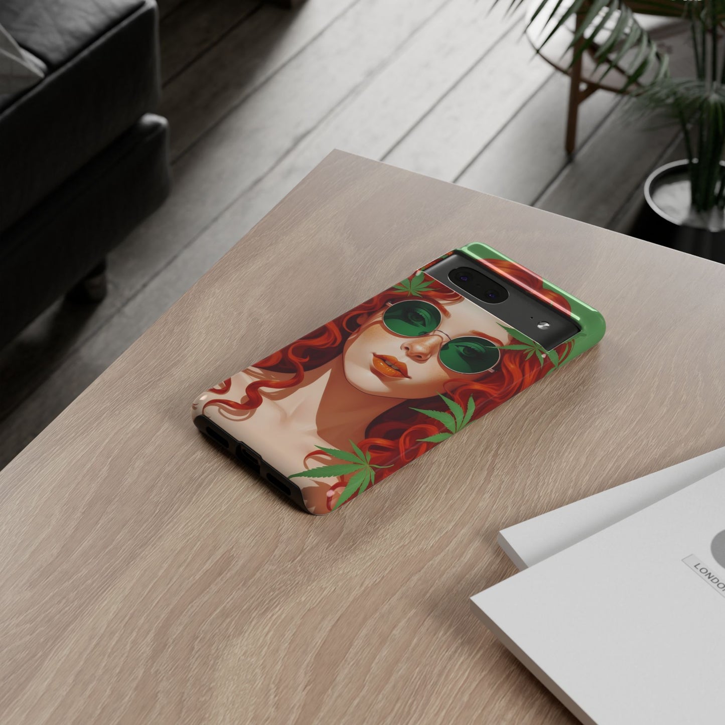 Vibrant Phone Case with Retro Greenery Design, Trendy Case for Casual Look, Gift for Her, Summer Vibes, Unique Phone Accessory