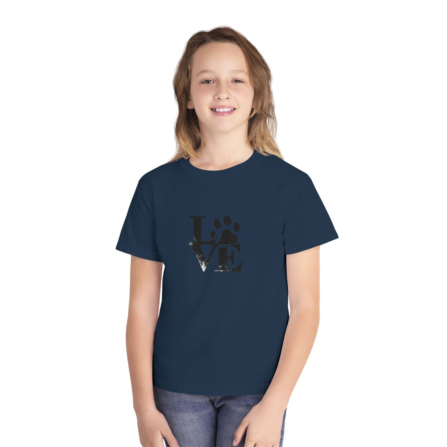 Youth Love Paw Tee - Perfect for Pet Lovers, Gifts for Kids, Animal Lovers, Birthday or Holiday Gift, Cute Casual Wear