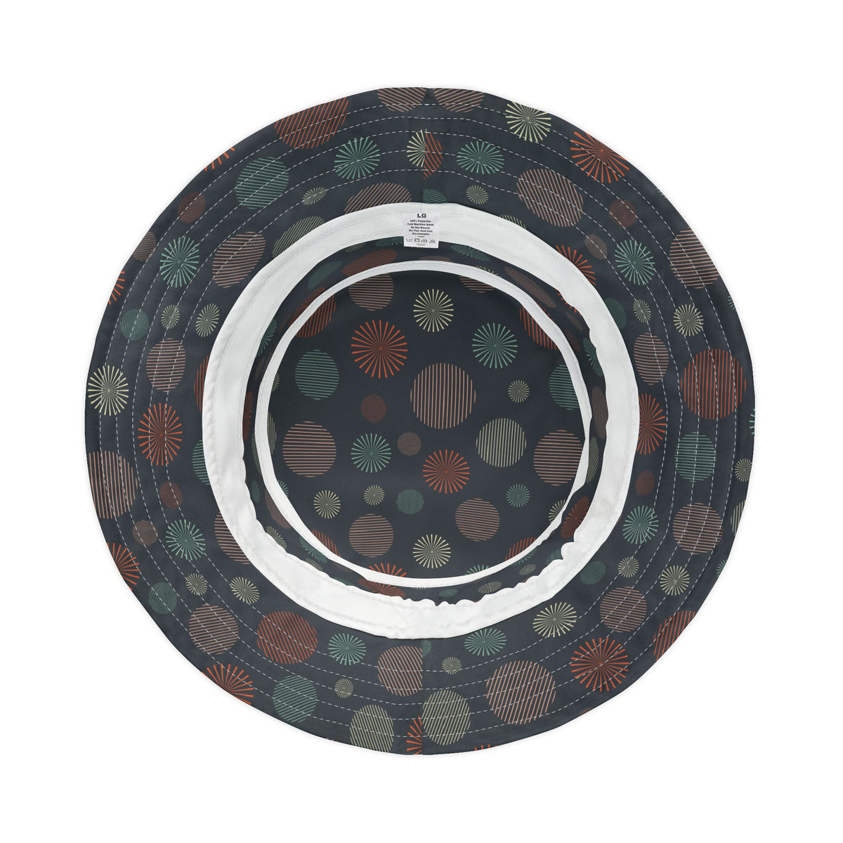 Bucket Hat — Dark Confetti Dot Pattern, Stylish Sun & Festival Accessory
