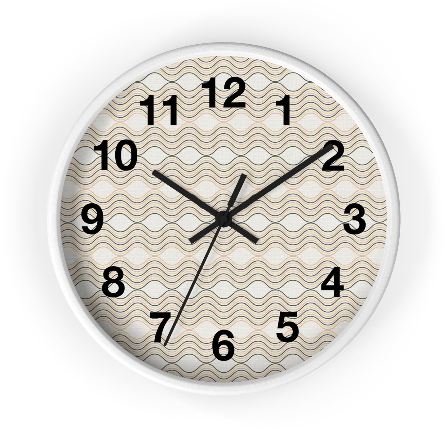 Modern Wave Pattern Wall Clock, Home Decor, Unique Gift, Coastal Vibes, Timepiece, Minimalist Design, Office Decor
