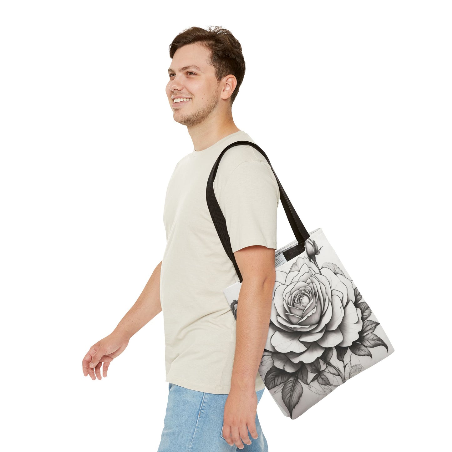 Elegant Floral Tote Bag, Garden Lover Gift, Shopping Bag, Art Print Tote, Mother's Day Gift, Eco-Friendly Canvas Bag