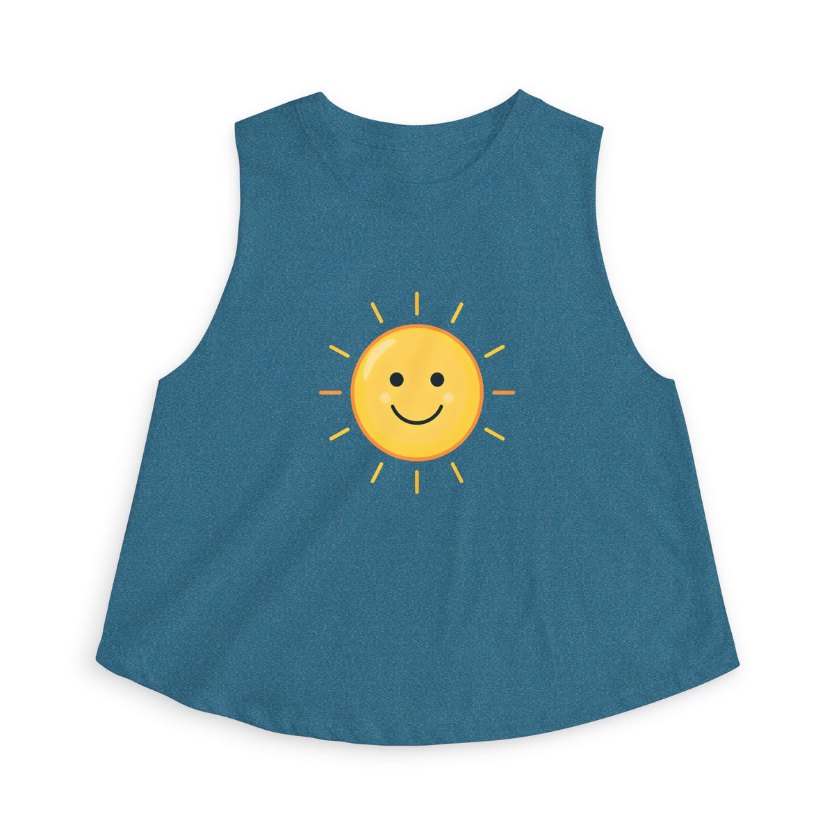 Smiley Sun Crop Top — Cute Sunny Face Women's Tank