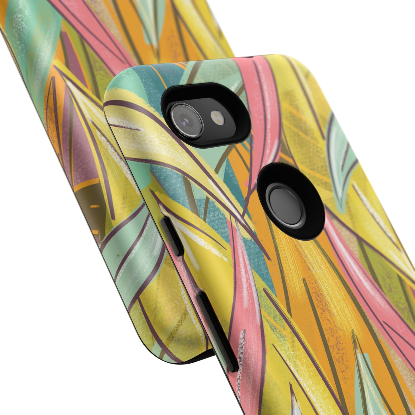 Vibrant Phone Case with Colorful Leaf Design, Tough Cases for Nature Lovers, Eco-Friendly Gift, Summer Vibes, Floral Phone Cover