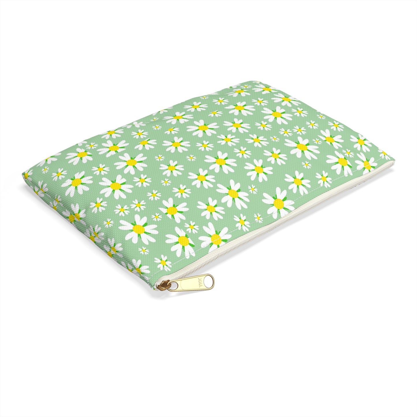 Floral Accessory Pouch for Organizing Essentials, Travel Makeup Bag, Spring Floral Zip Bag, Cute Gift for Women, Daisy Print Clutch