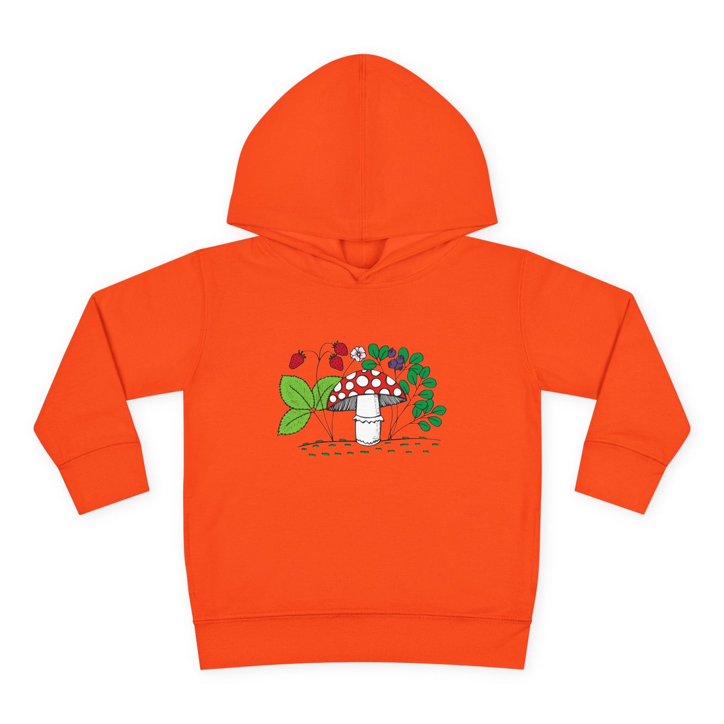 Whimsical Toddler Pullover Fleece Hoodie, Cute Sweater for Kids, Cozy Fall Fashion, Mushroom Design, Halloween Outfit, Gift for Toddlers