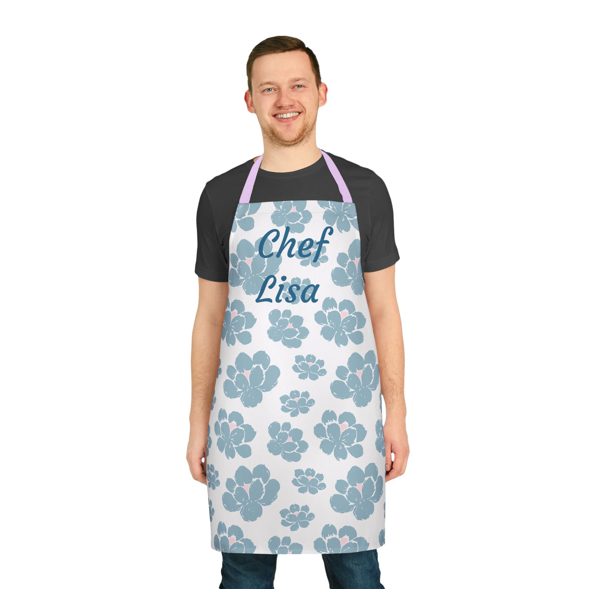 Floral Personalized Apron for Chefs, Custom Kitchen Gift, Cooking Apron, Chef Gift, Elegant Cooking Style, Mother's Day Gift