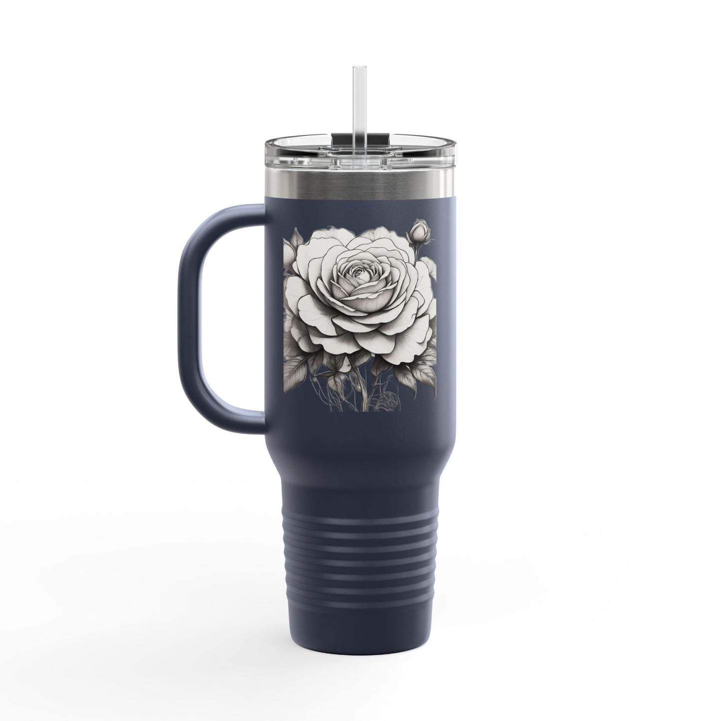 Stylish Insulated Travel Mug with Floral Design, 40oz Coffee Cup, Perfect for Road Trips, Gifts for Her, Eco-Friendly Drinkware