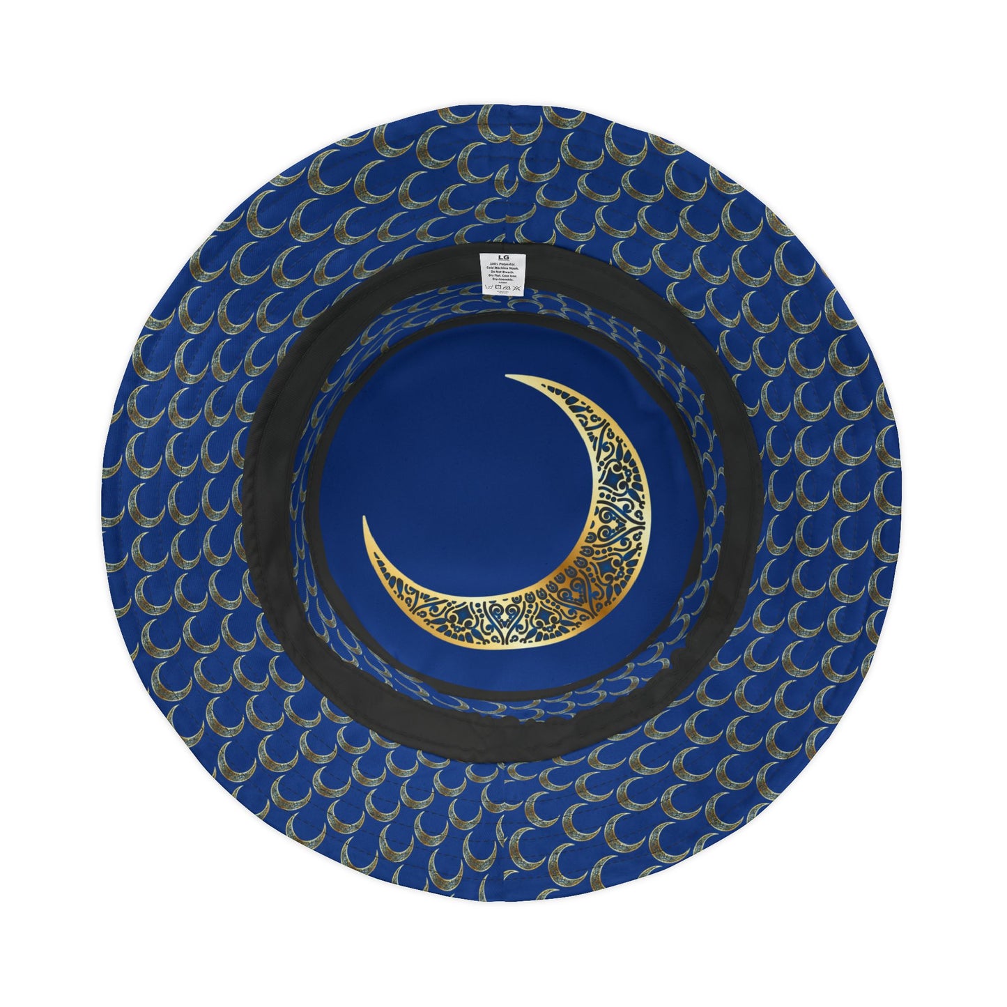 Blue Crescent Moon Pattern Bucket Hat - Stylish Sun Protection, Summer Hat, Festival Accessories, Beach Wear, Gift Ideas