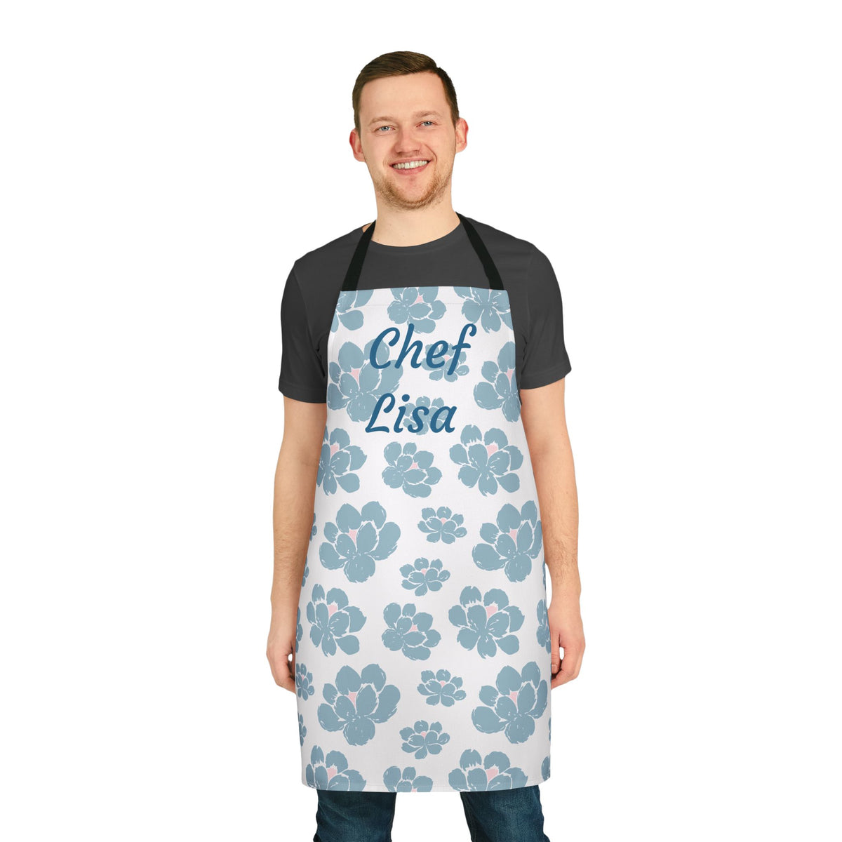 Floral Personalized Apron for Chefs, Custom Kitchen Gift, Cooking Apron, Chef Gift, Elegant Cooking Style, Mother's Day Gift