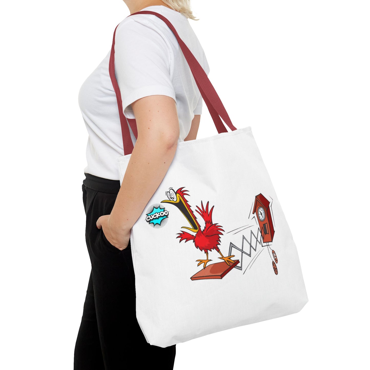 Quirky Cartoon Tote Bag, Funny Gift, Bird Lover's Bag, Everyday Use, Shopping