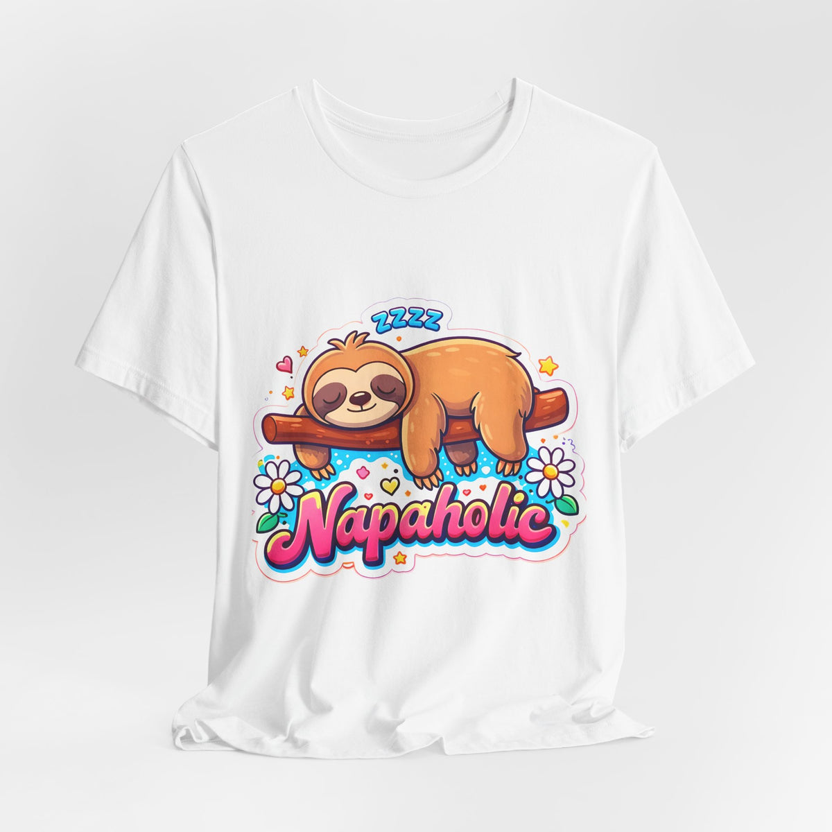 Napaholic Sloth Tee — Cute Sleeping Sloth 'Napaholic' Graphic T-Shirt