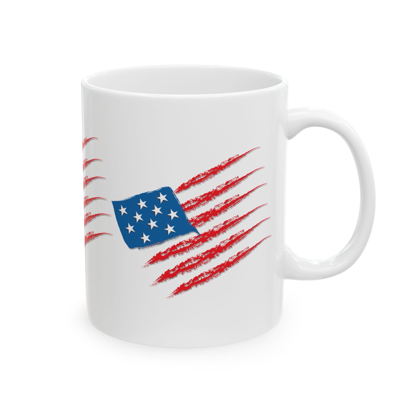 Patriotic Ceramic Mug - 11oz & 15oz - Ideal for July 4th, Memorial Day, Veteran's Day, Gifts for Veterans, Americana Decor
