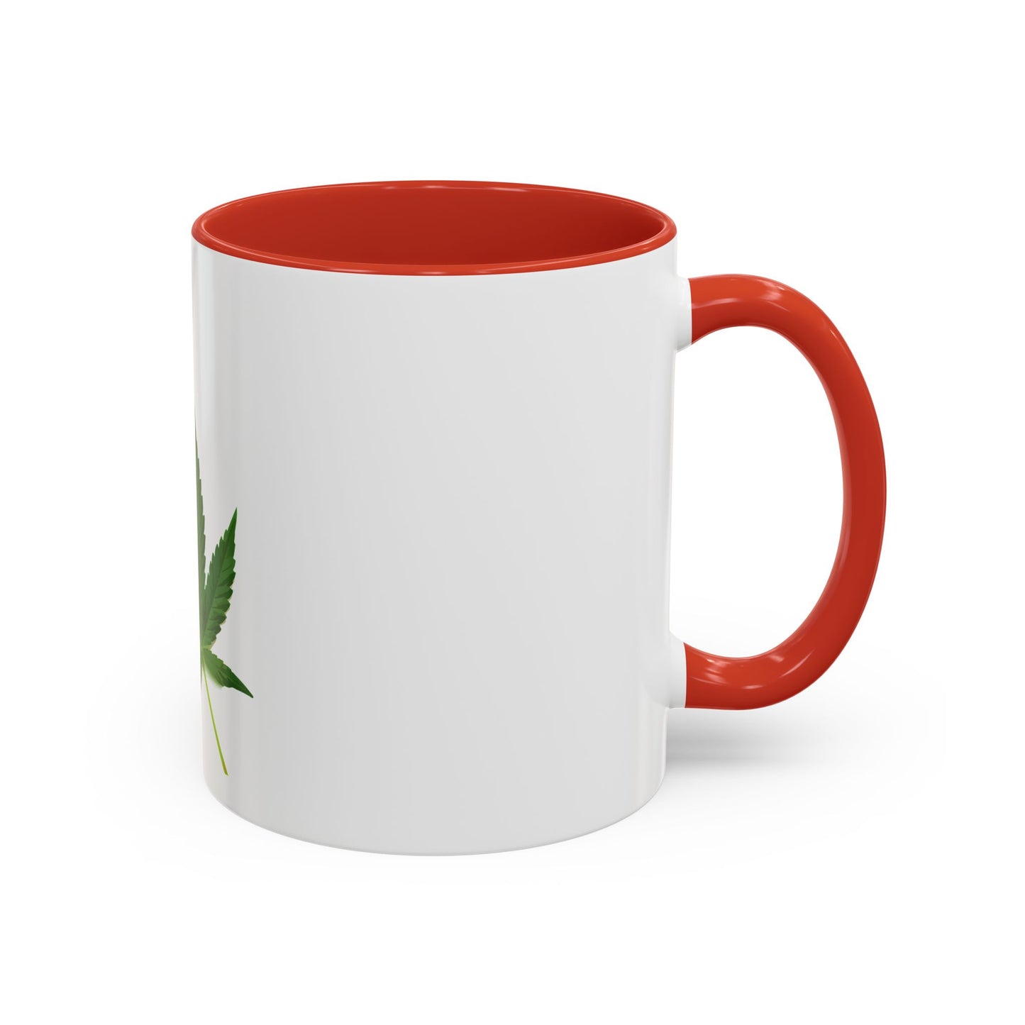 Marijuana Leaf Accent Coffee Mug | Cannabis Lover's Gift, Unique Coffee Cup, Pothead Mug, Stoner Gift Idea, Greenery Decor
