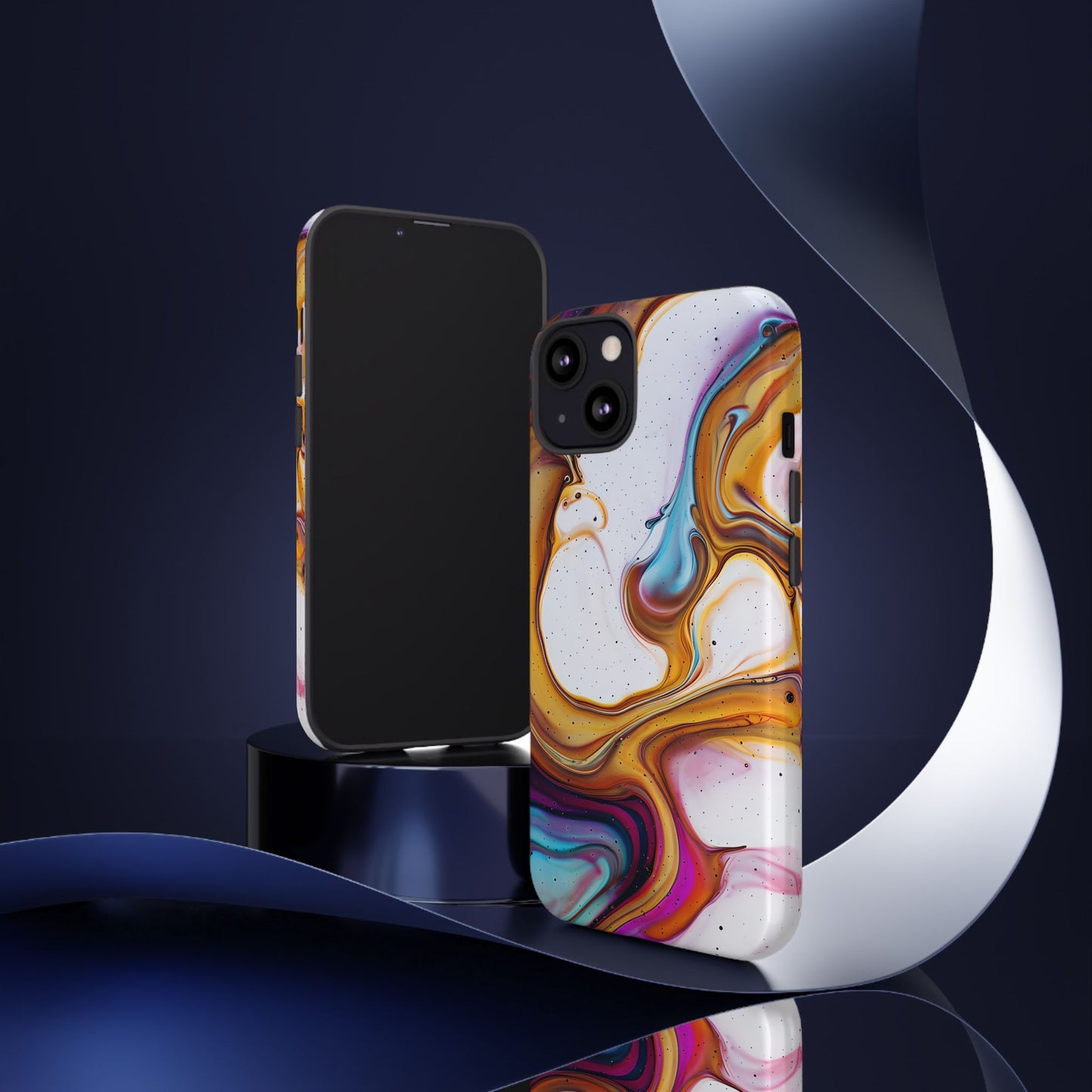 Artistic Phone Case, Tough Cases with Colorful Marble Design