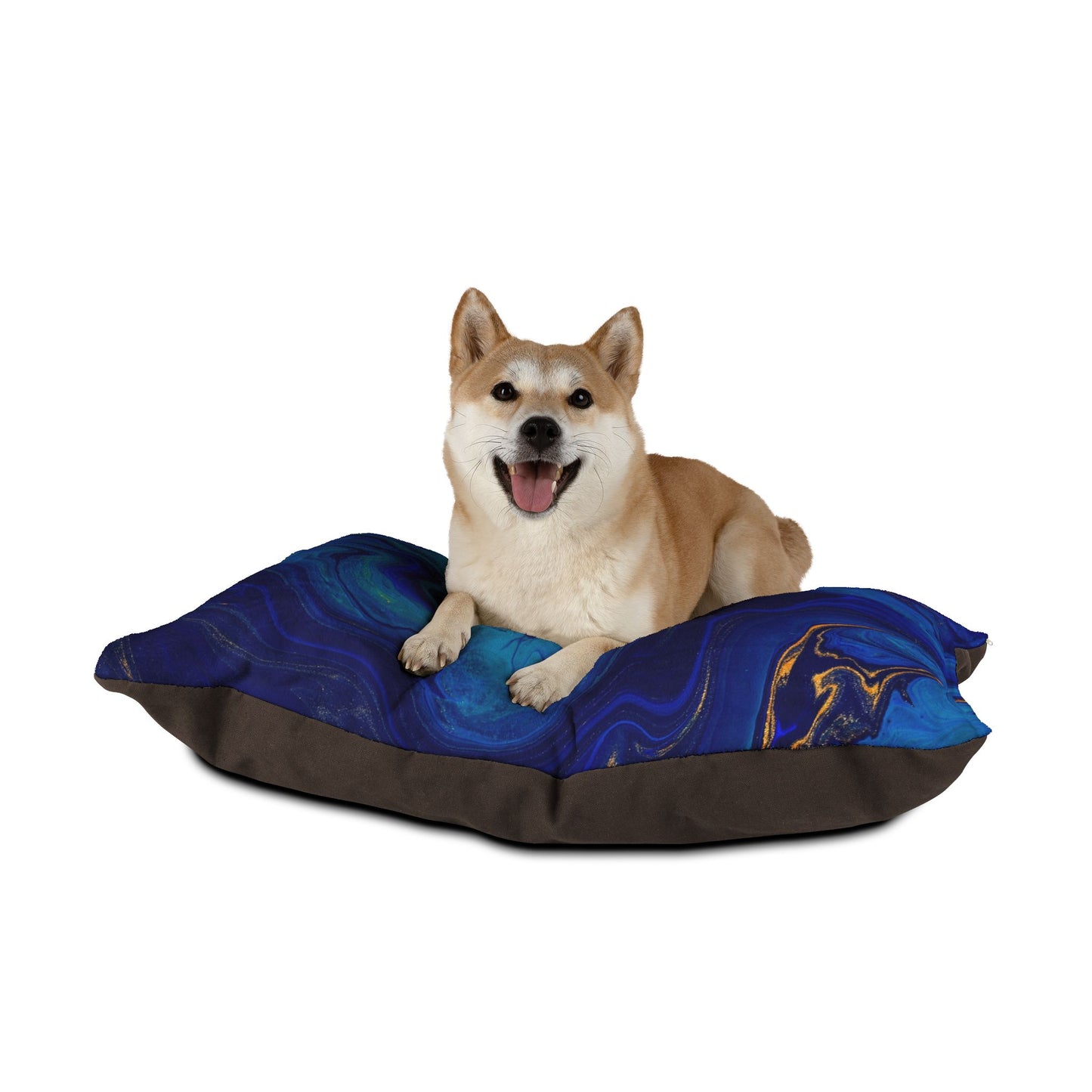 Ocean Waves Pet Bed, Cozy Dog Bed, Plush Cat Bed, Blue Marble Pet Cushion, Luxury Pet Furniture