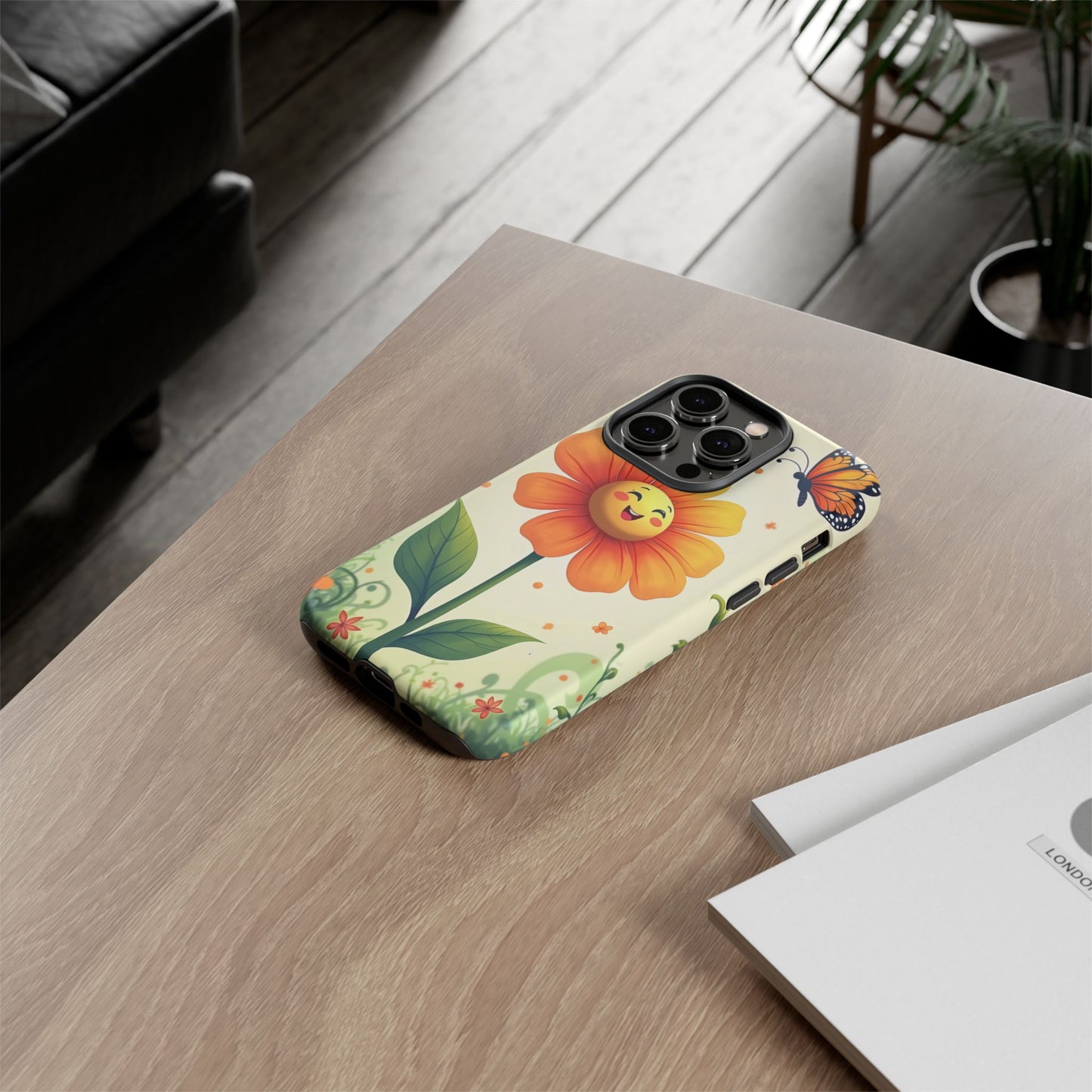 Floral Phone Case with Butterfly Design, Cute Flower Phone Cover for Nature Lovers, Eco-Friendly Gift, Spring Vibes, Birthday Present