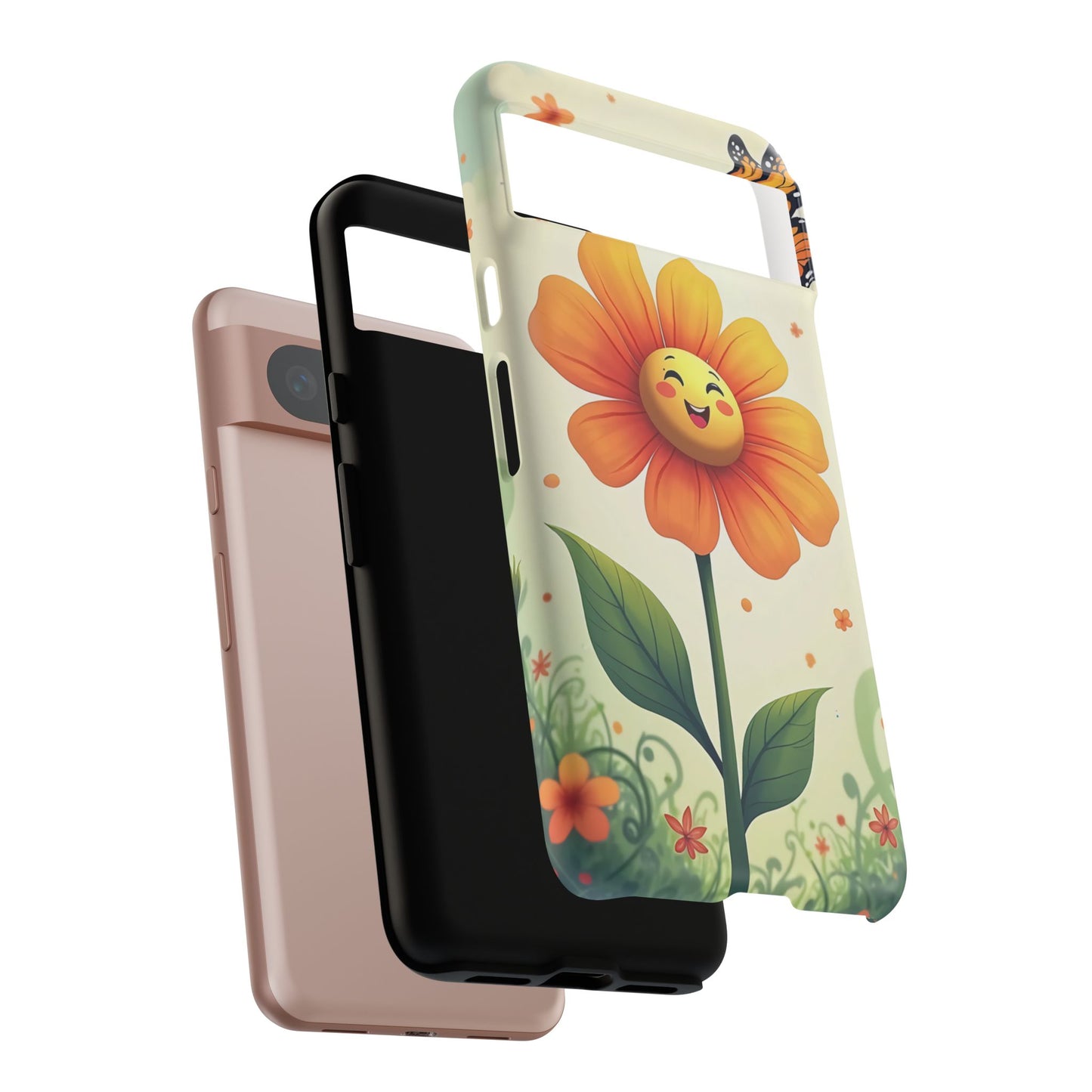 Floral Phone Case with Butterfly Design, Cute Flower Phone Cover for Nature Lovers, Eco-Friendly Gift, Spring Vibes, Birthday Present